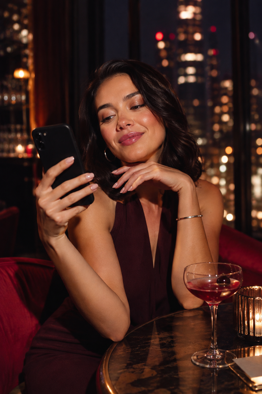 Person looking at a phone